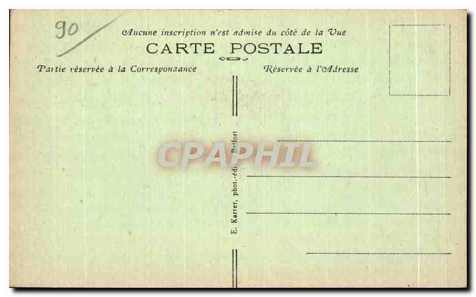 CPA Belfort (Territoire) Monument Quand Meme — Verso