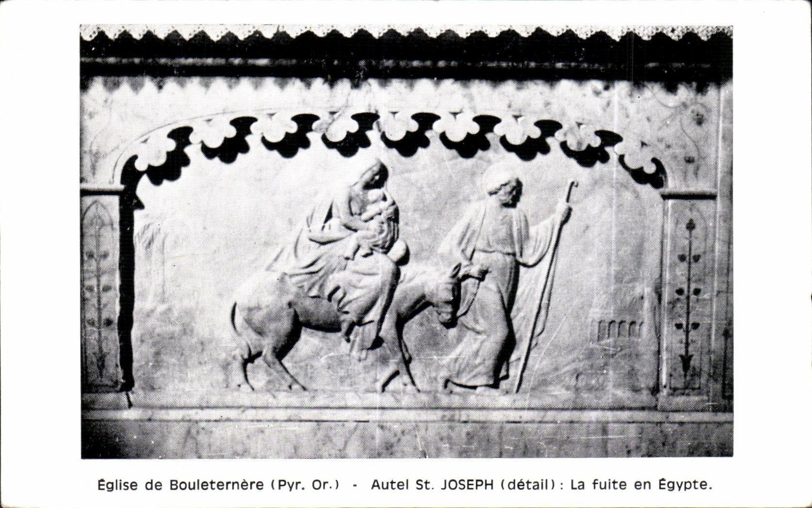 CPA Eglise de Bouleternere Autel St Joseph (detail) La fuite en Egypte Egypt