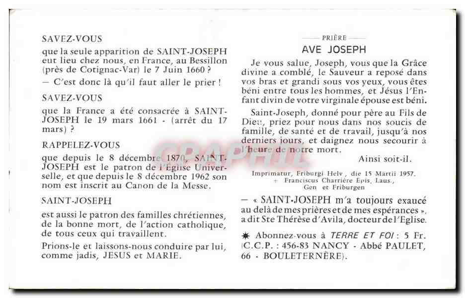 CPA Eglise de Bouleternere Autel St Joseph (detail) La fuite en Egypte Egypt — Rückseite