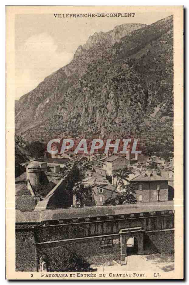 CPA Villefranche de Conflent Panorama et Entree du Chateau Fort