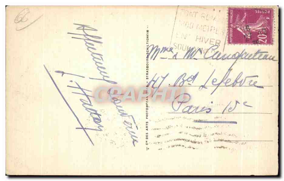 CPA La Cerdagne Font Romeu Le Grand Hotel Un coin du pare — Rückseite