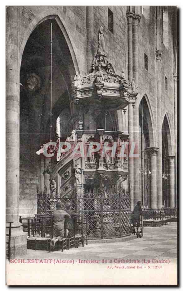 CPA Schlestadt Interieur de la Cathedrale Selestat