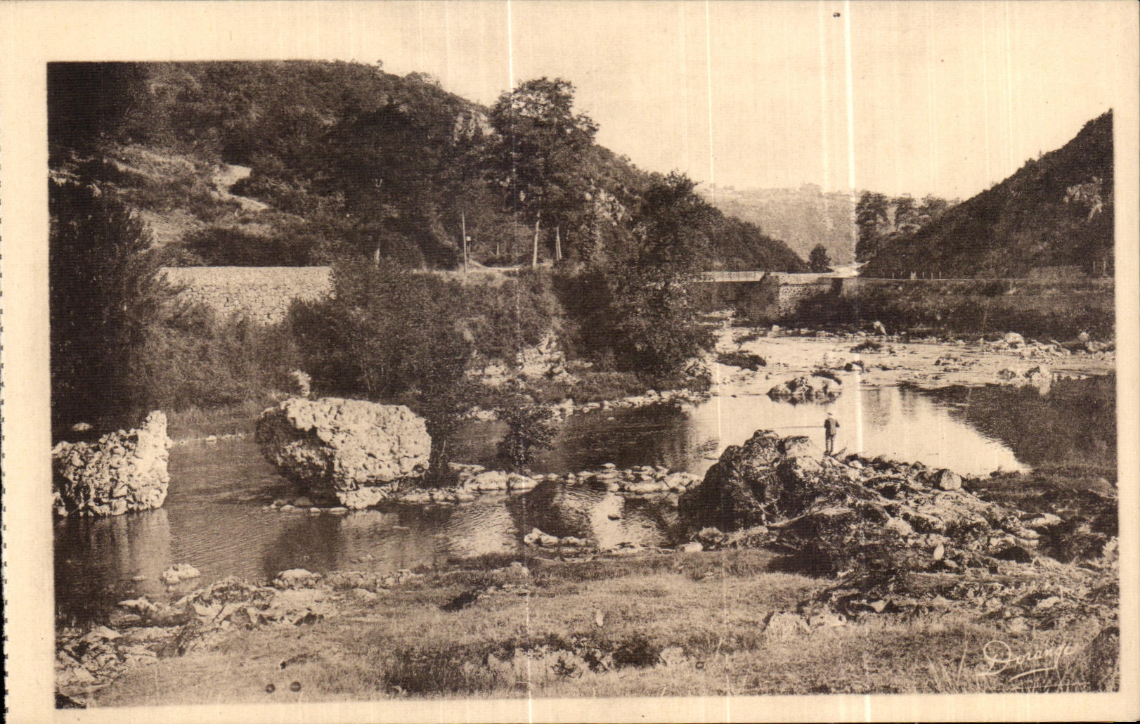 CPA Gargilesse Ruines De L Anclen Pont sur la Creuse et le Pont Nolr