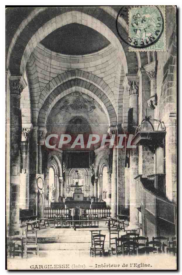 GARGILELLE (Indre) — Intérieur de l'Église — éditeur non identifié, n° de série non visible