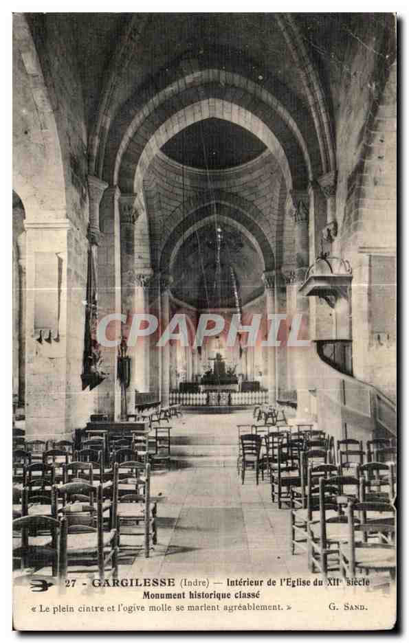 CPA Gargilesse Interieur de L Eglise du Monument Historique Classe