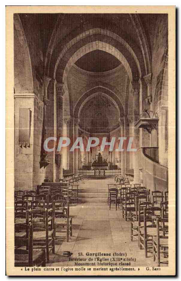 Gargilesse (Indre) — Intérieur de l'Église (XIIIe siècle) — G. Sand, n°13