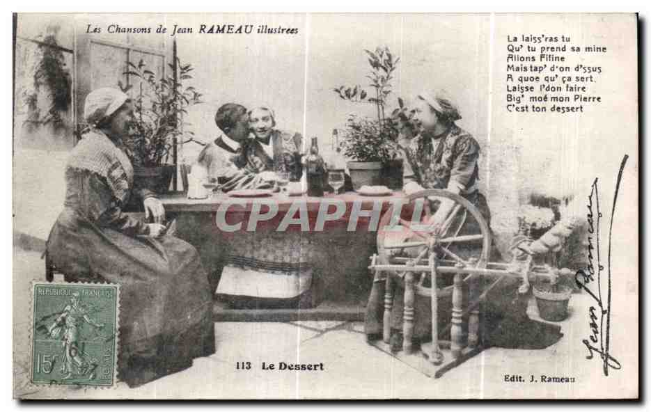 CPA Le Chansons de Jean Rameau illustrees la laiss ras tu Qu tu prend Folklore Costume