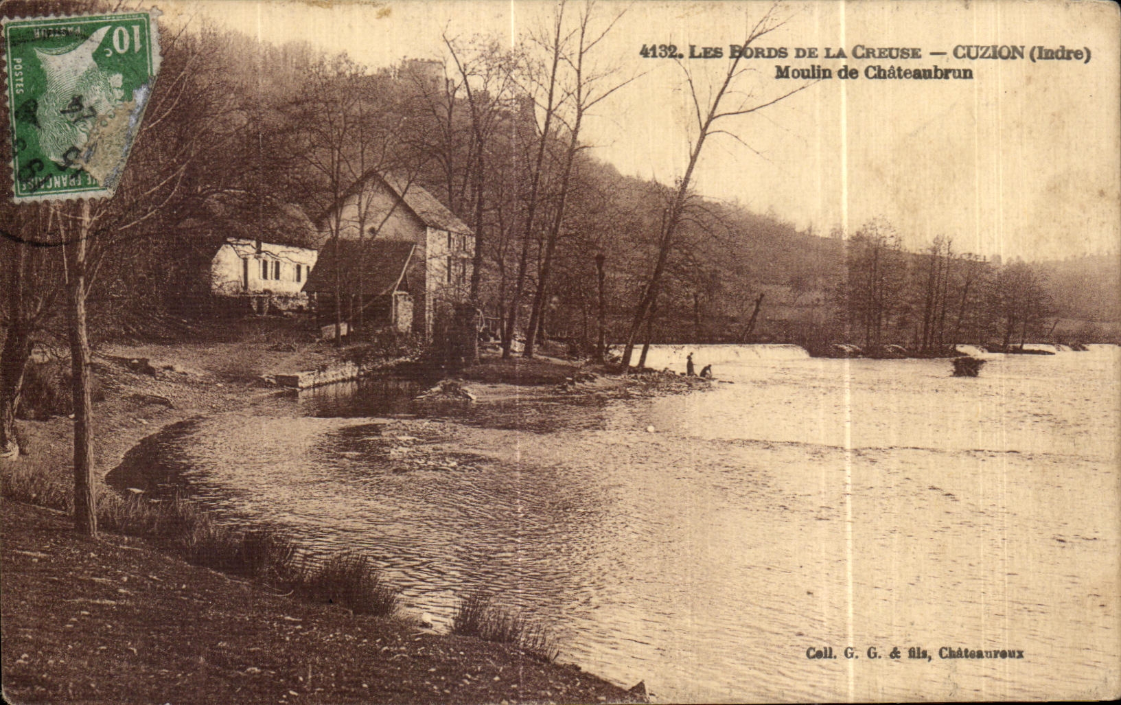 Les Bords de la Creuse — Cuzion (Indre) — Moulin de Châteaubrun — Coll. G. G. & fils, Châteaureux
