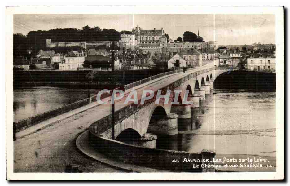 CPA Amboise Les Ponts sur la Loire Le Chateau et vue Generale