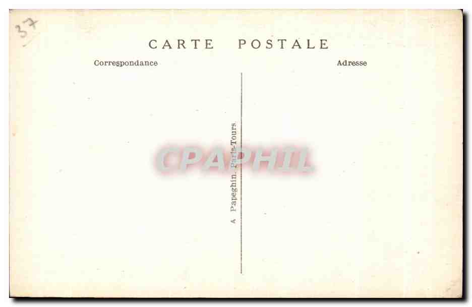 CPA Azay le Rideau Le Chateau Cabinet Portugais The Casstle — Rückseite