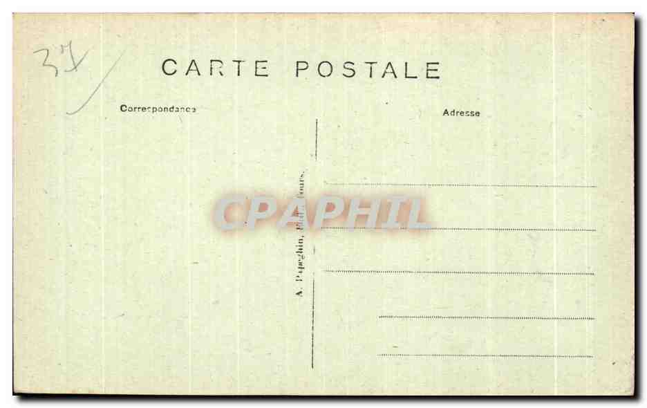 CPA Chenonceaux Le Chateau La TOur des Marques et le Pont Levis  — Rückseite