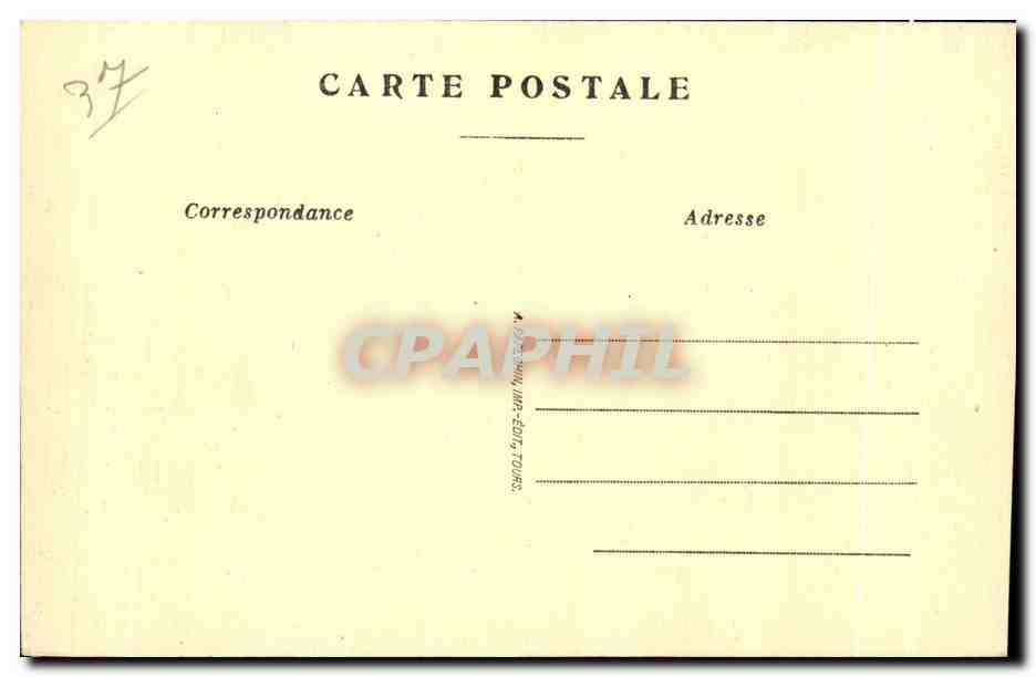 CPA Chenonceaux Le Chateau L Aile Thomas Bahier et le Port — Rückseite