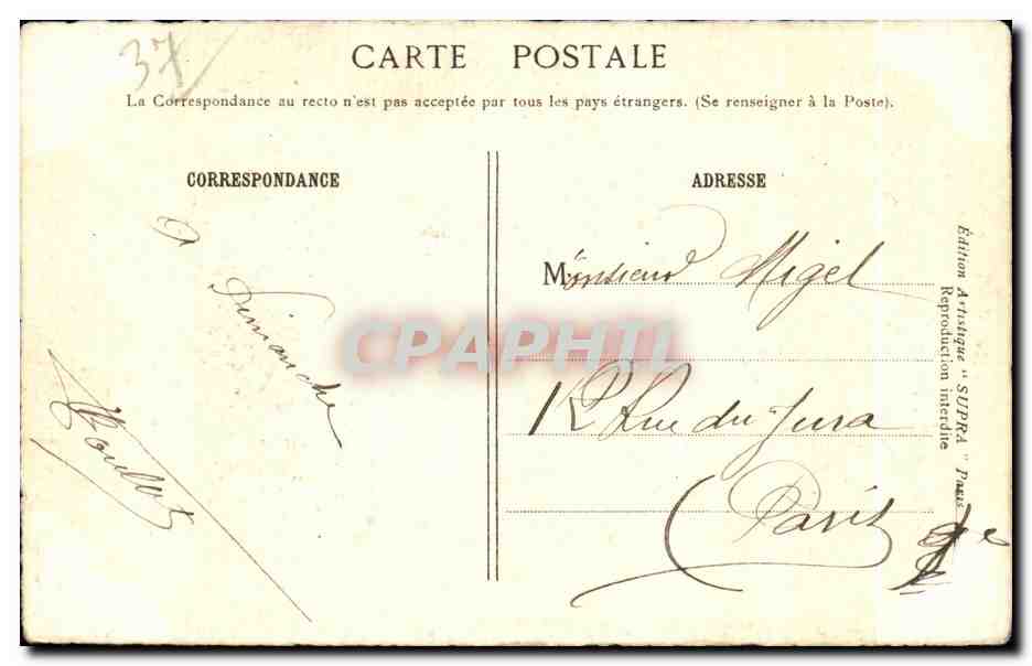 CPA Chenonceaux Le Chateau Indre et Loire — Rückseite