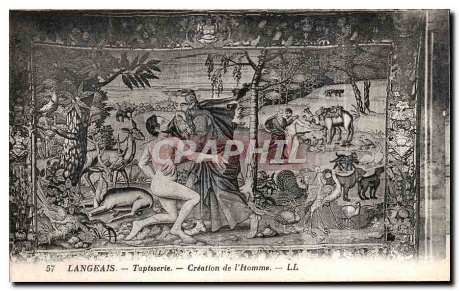 CPA Langeais Tapisserie Creation de I Homme Adam