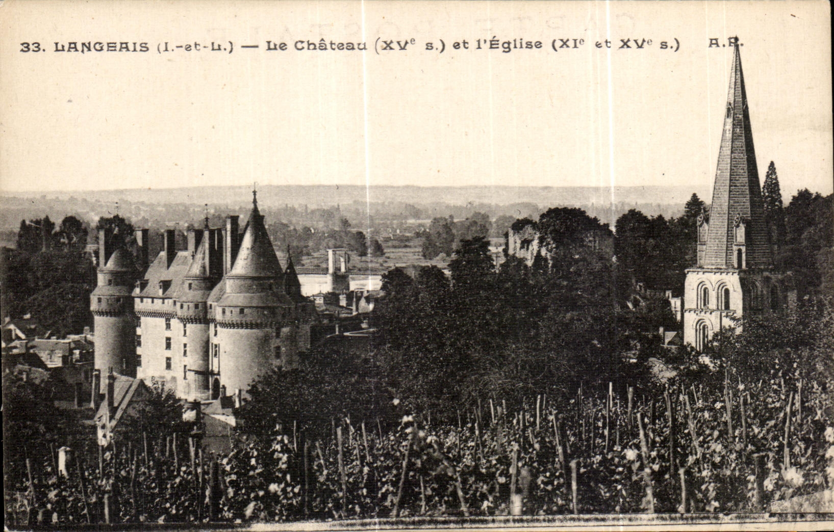 CPA Langeais La Chateau et I Eglise 