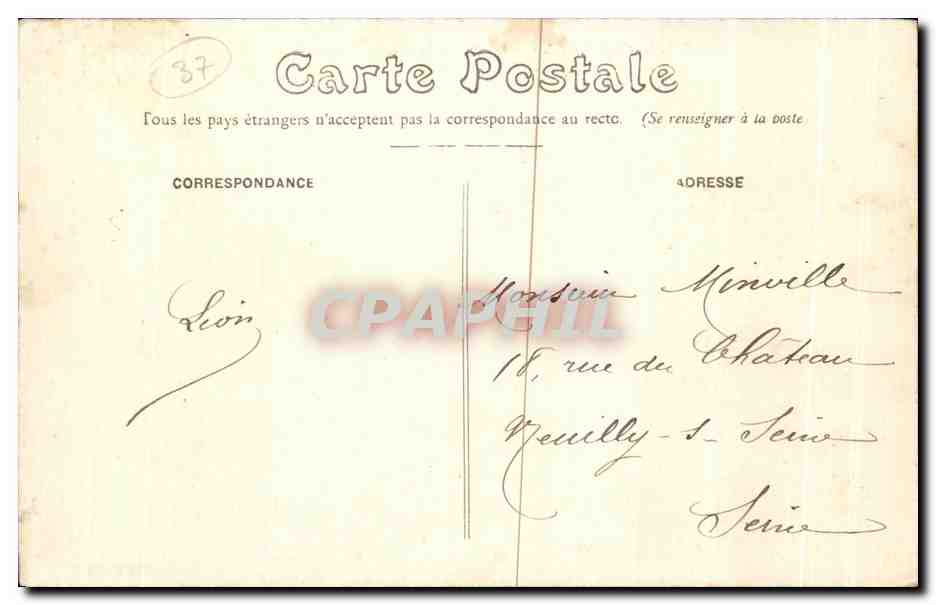 CPA Loches Le chateau et I eglise Saint Ours — Rückseite