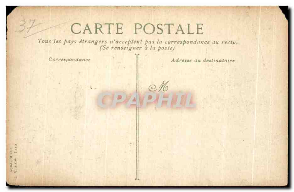 CPA Environs de Tours Plessis Les Tours Ruines du Chateau de Louis — Rückseite