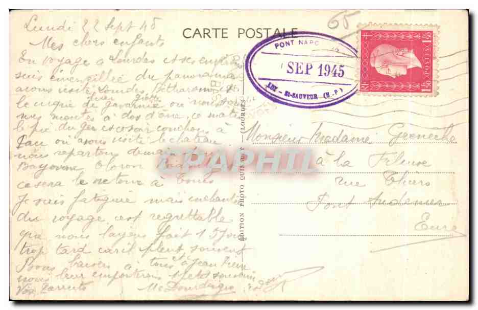 CPA Gavarnie Le Clique et la Chaumiere — Verso