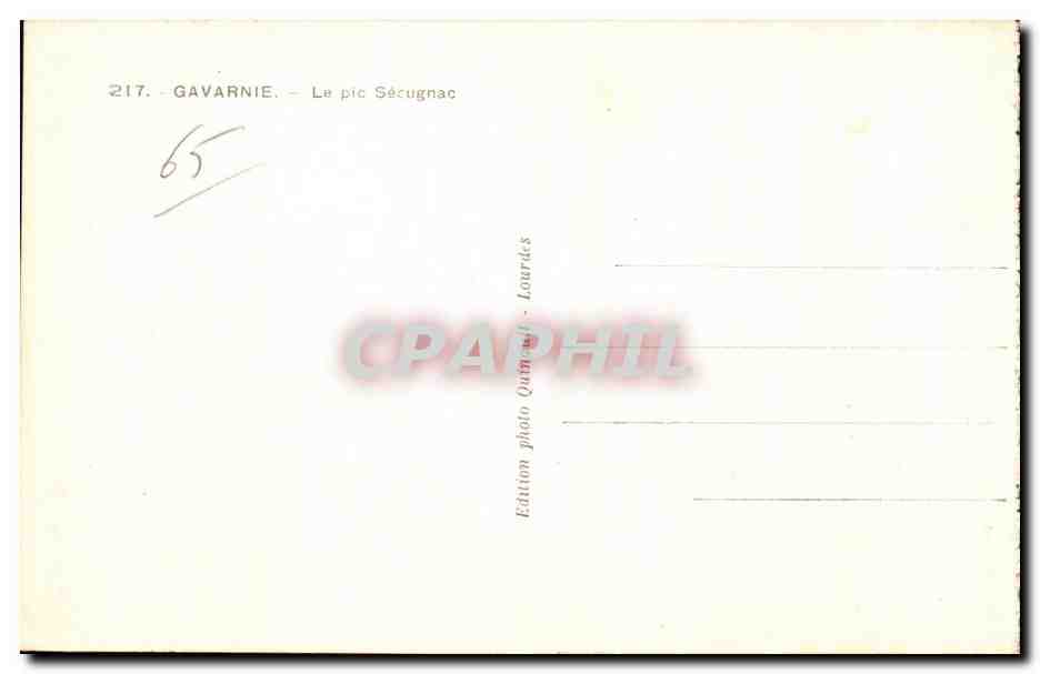 CPA Gavarnie Le Pic Secugnac — Verso