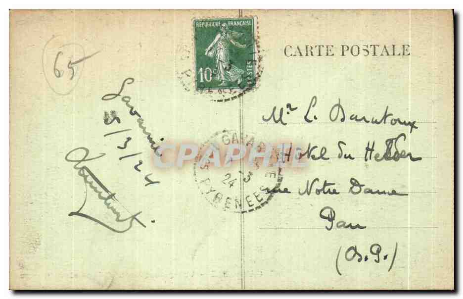 CPA Gavarnie Vue generale du Village et Du Cirque — Verso