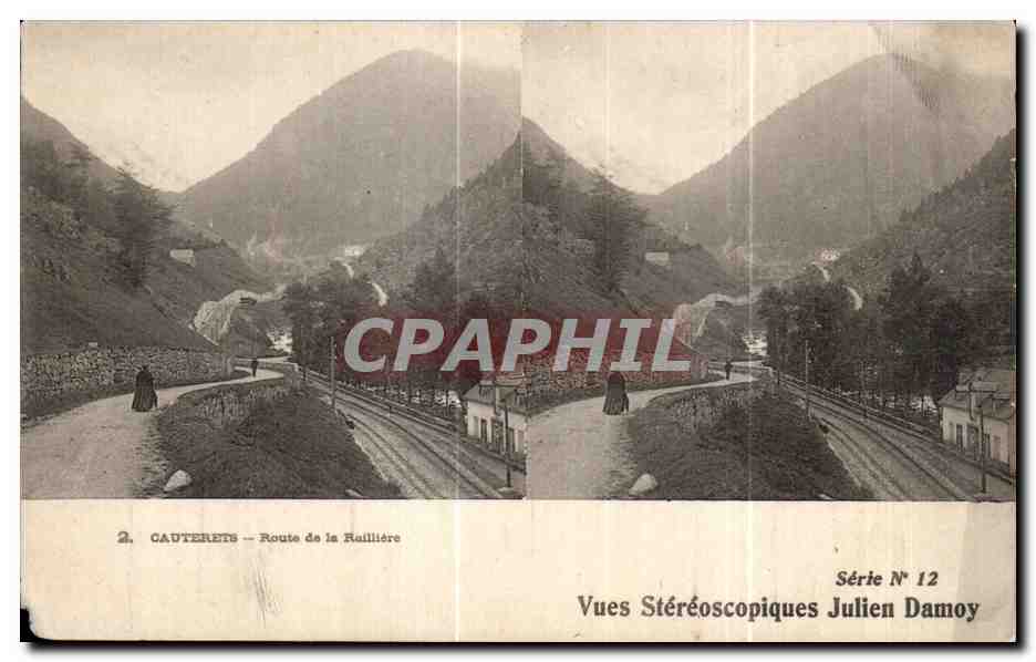 Cauterets — Route de la Raillière — Vues Stéréoscopiques Julien Damoy, Série N° 12