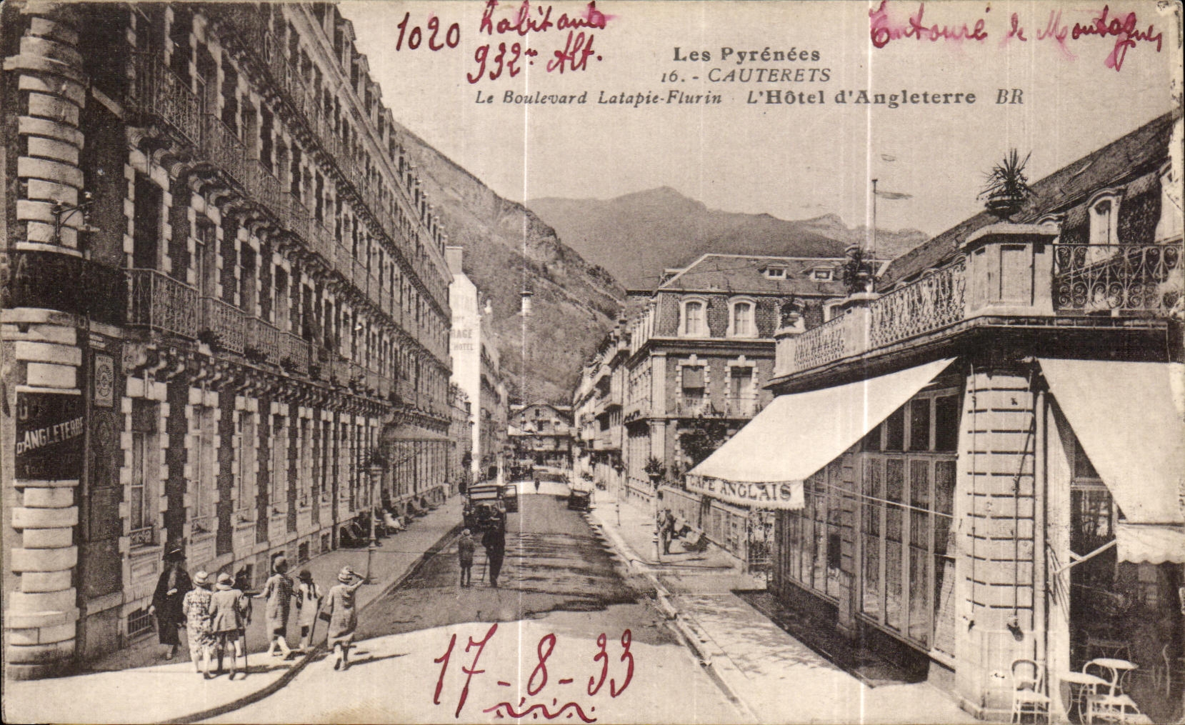 Cauterets — Le Boulevard Latapie-Flurin — L'Hôtel d'Angleterre BR