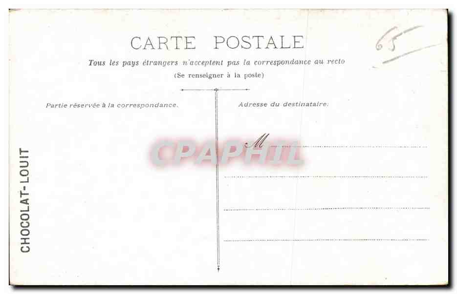 Cauterets - Pont d'Espagne — vue du pont et du cours d'eau — édité pour le CHOCOLAT-LOUIT, n°15 — Reverso