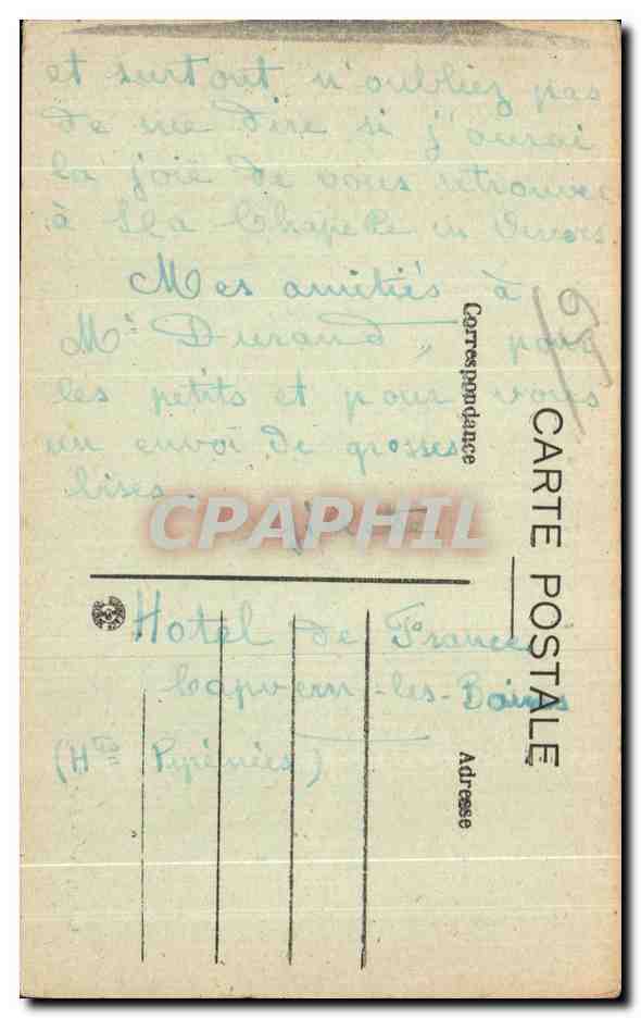 Capvern — La Buvelle — Lafonl photo - Arcuchon — Verso