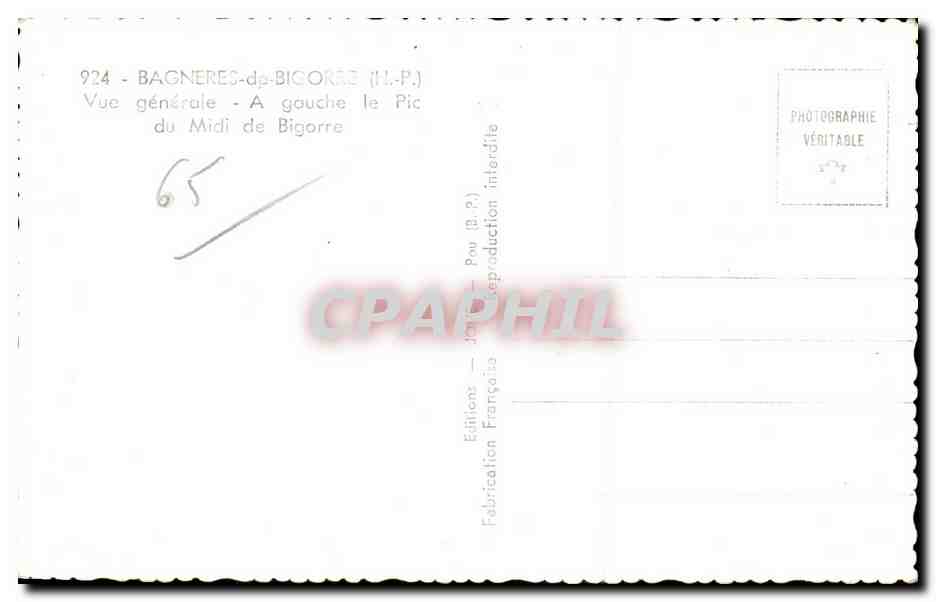 Bagnères-de-Bigorre — Allgemeiner Blick — Links der Pic de Bigorre — Französische Editionen — Rückseite