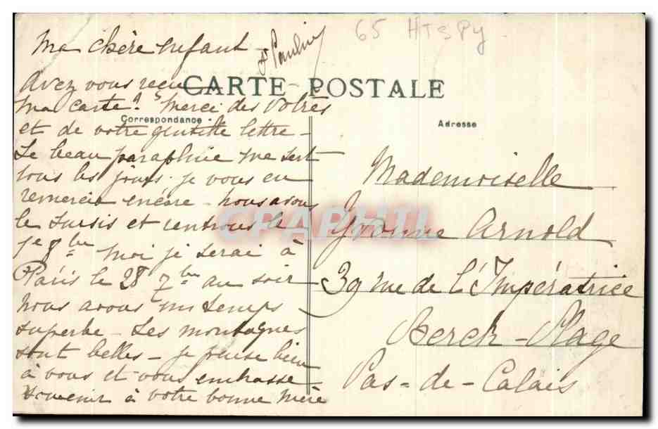 Bagnères-de-Bigorre - La Vierge du Bedat et la Vallée de Campan — Éditeur : Les Pyrénées, n° 485 — Verso