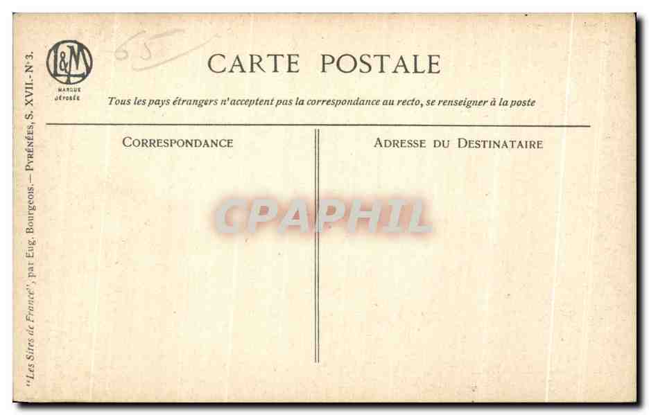 Bourgeois — Vue panoramique des Pyrénées — Marcuse & Streit, Série XVII, N°3 — Reverso