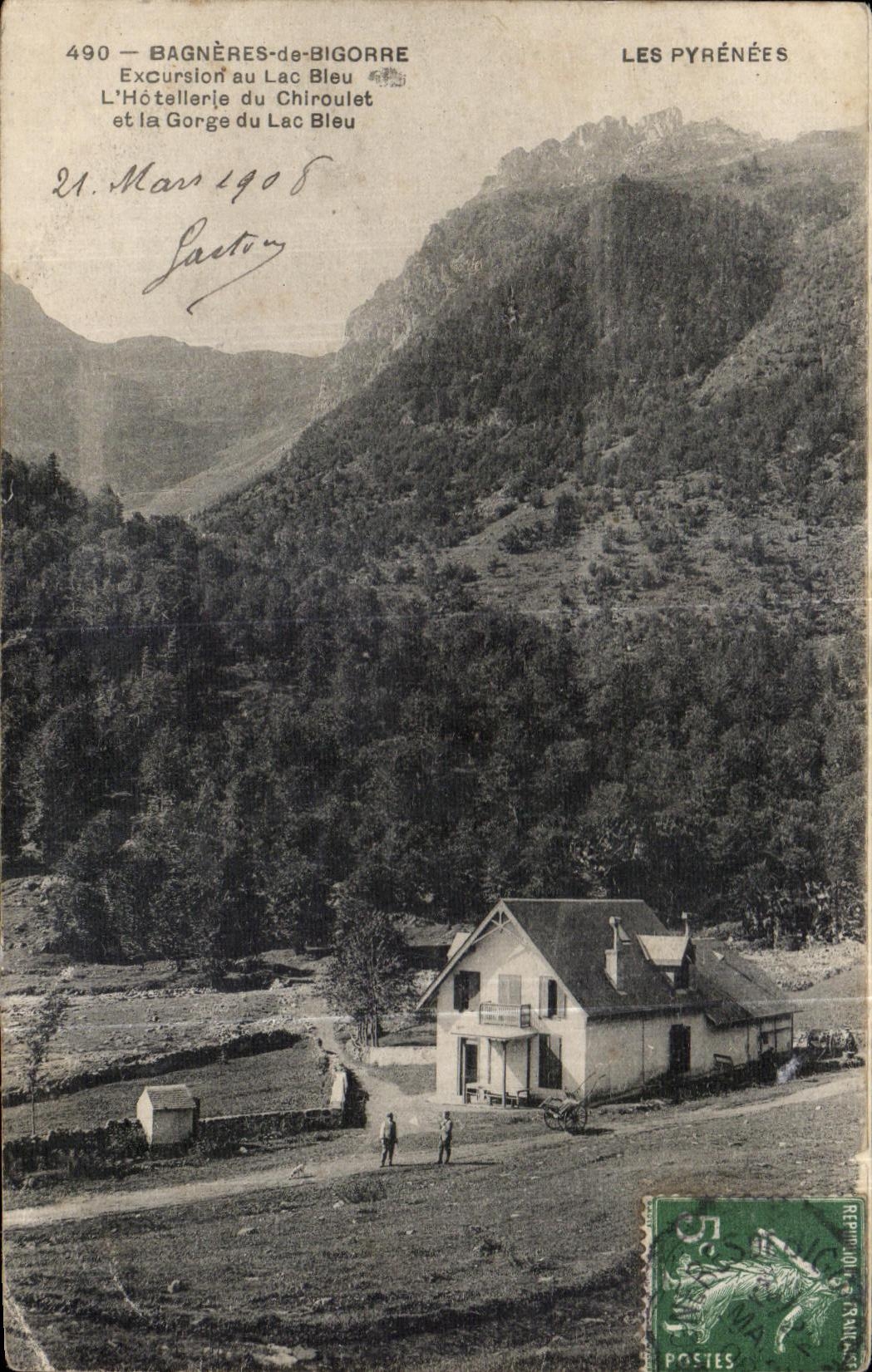 Bagnères-de-Bigorre — Excursion au Lac Bleu et la Gorge du Chiroulet — Éditeur non identifié, n° 490