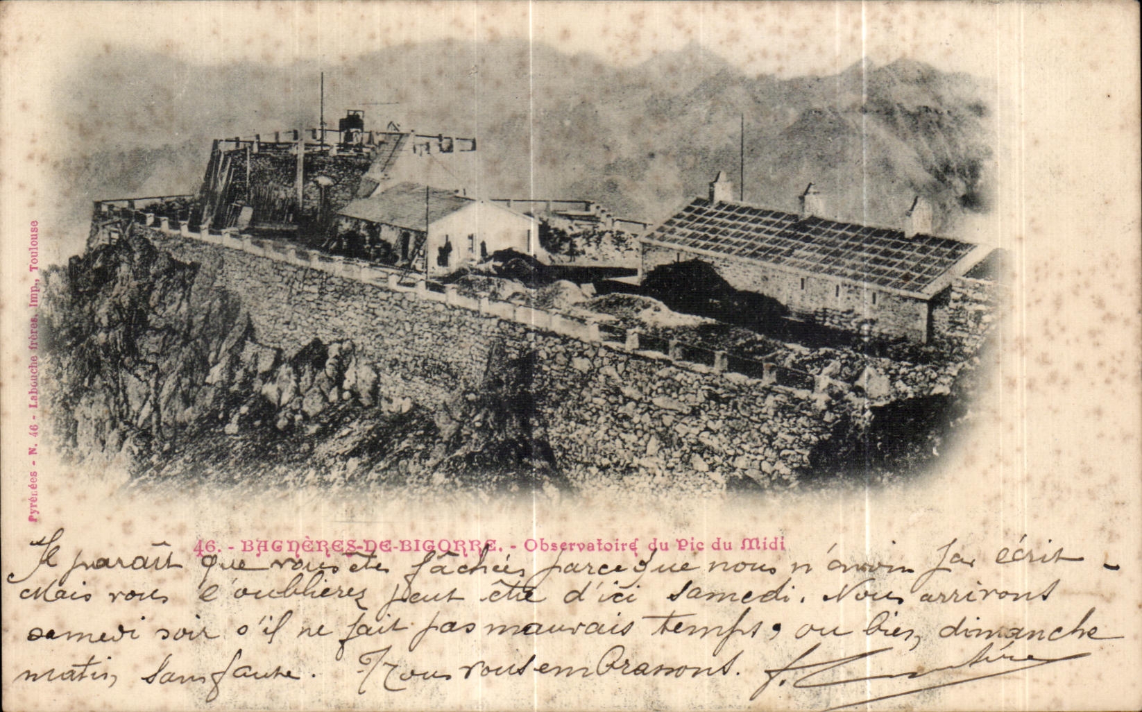 Bagnères-de-Bigorre — Observatoire du Pic du Midi — éditeur Pyrénées, N. 46