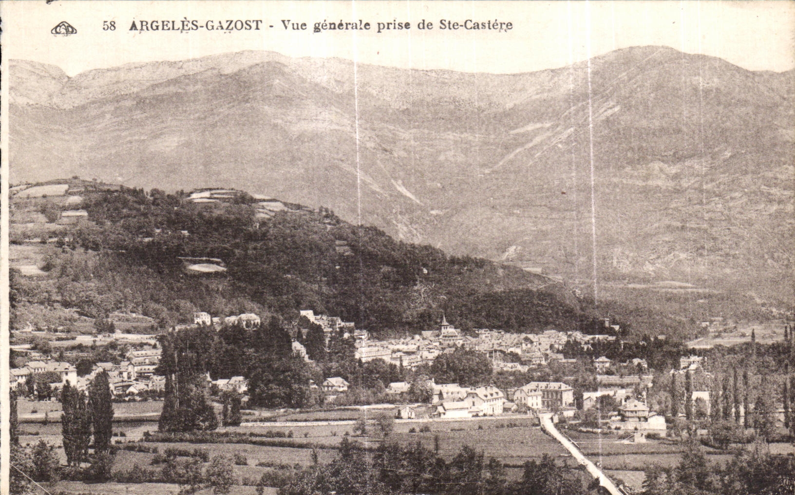 Argelès-Gazost — Vue générale prise de Ste-Castère — C° Almanon des Arts Photographiques, Strasbourg