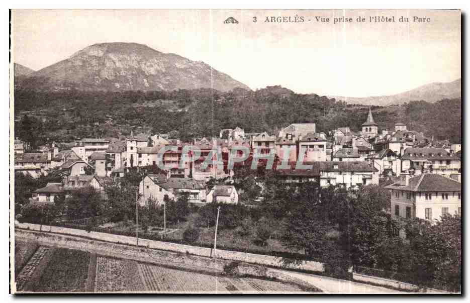 Argelès — Aufnahme vom Hotel du Parc — Verlag Alserienne des Arts Photographiques, Straßburg — Nr. 3