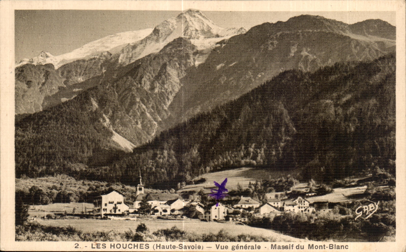 CPA Les Houches Vue Generale Mont Blanc