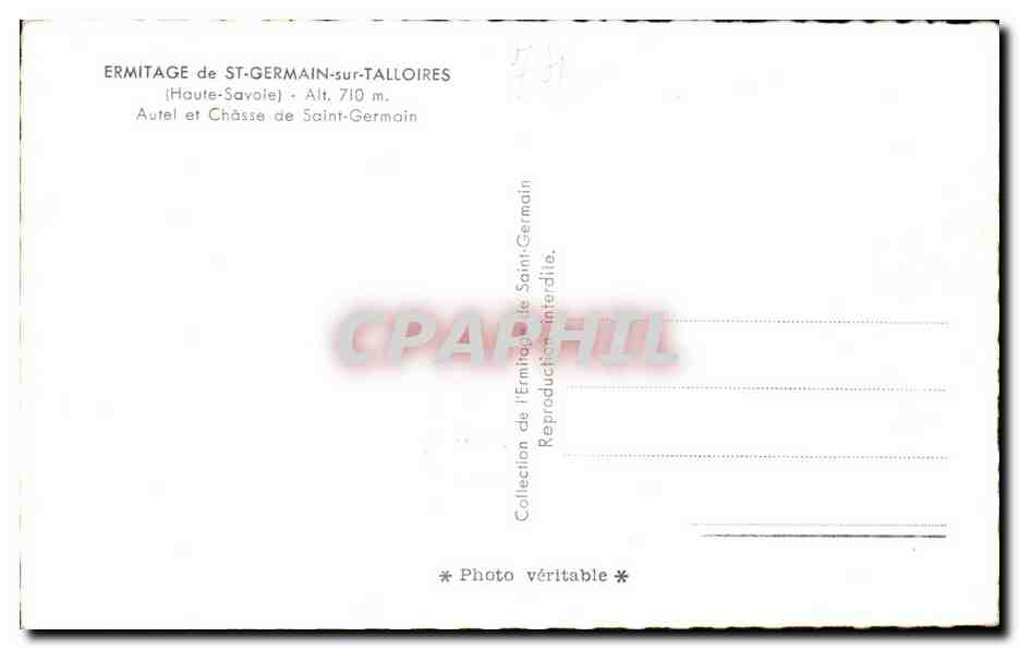 Ermitage de Saint-Germain-sur-Talloires — Autel et Châsse de Saint-Germain — Éditeur Saint-Germain — Verso