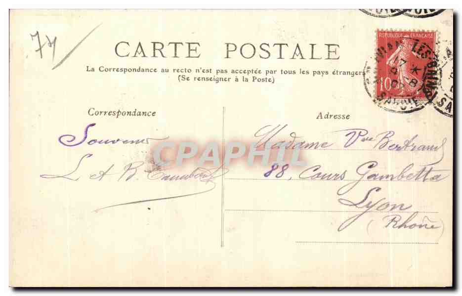 CPA Haute Savie Evlan les Bains Le Grand Hotel d Evian — Verso
