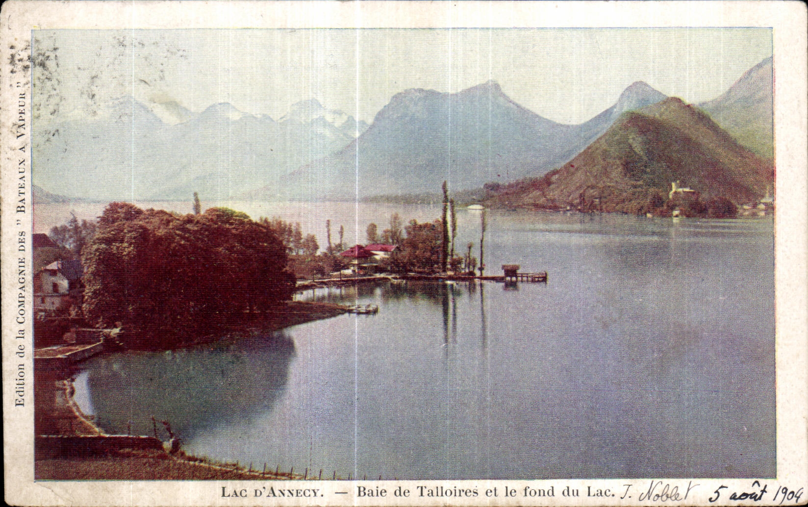 Lac d'Annecy — Baie de Talloires et le fond du lac — Édition de la Compagnie des Bateaux à Vapeur