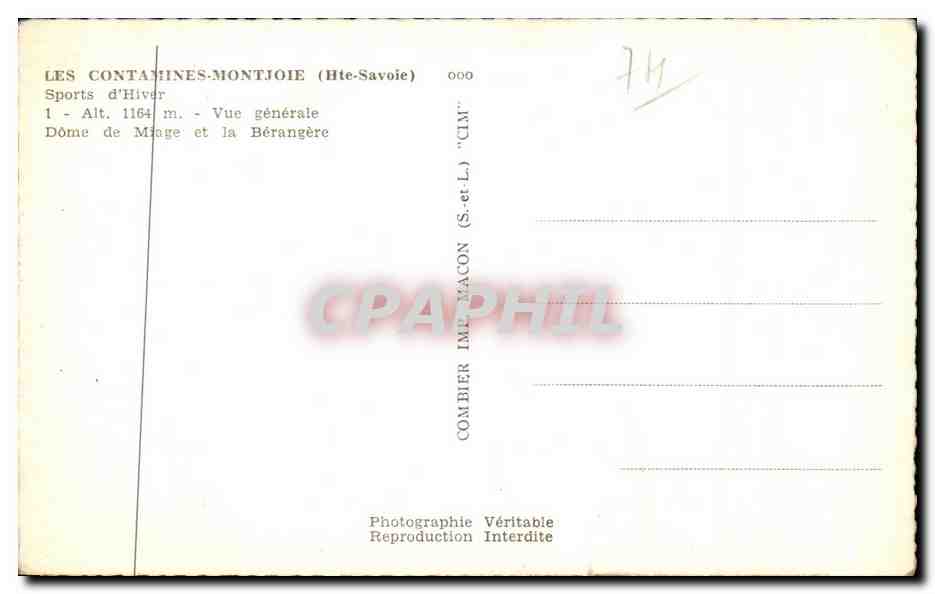 Les Contamines-Montjoie — Vue générale — Dôme de Miage et la Bérangère — Combiér Impr. (S.-et-L.) — Reverso