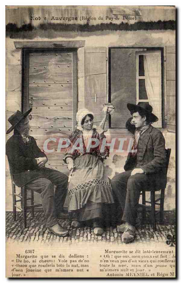 CPA Auvergne Margurito que se dis dediens Folklore Costume 