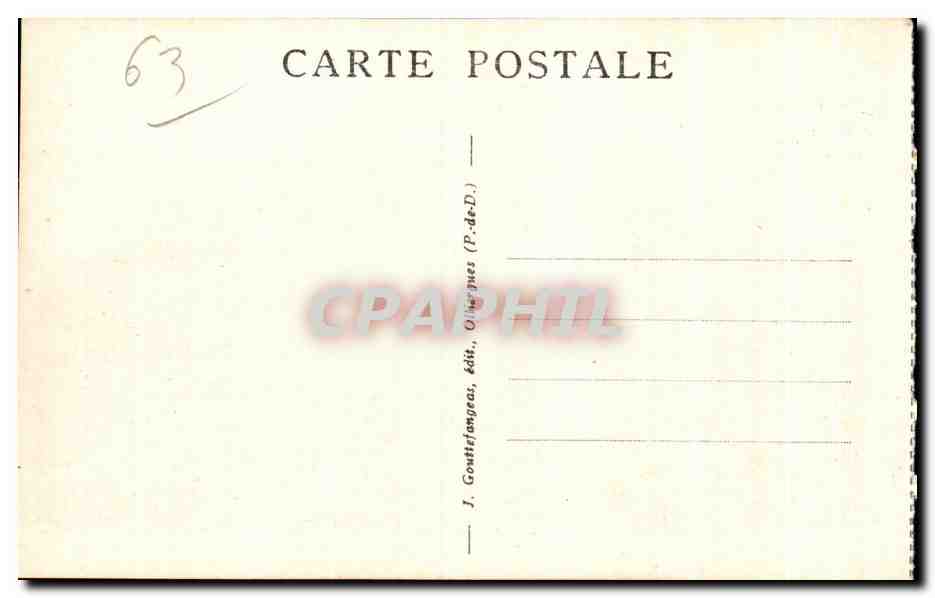 Le Mont-Dore - Place Michel-Bertrand - The Thermal Baths — J. Gouttefangeas, publisher (P.-de-D.) — Back