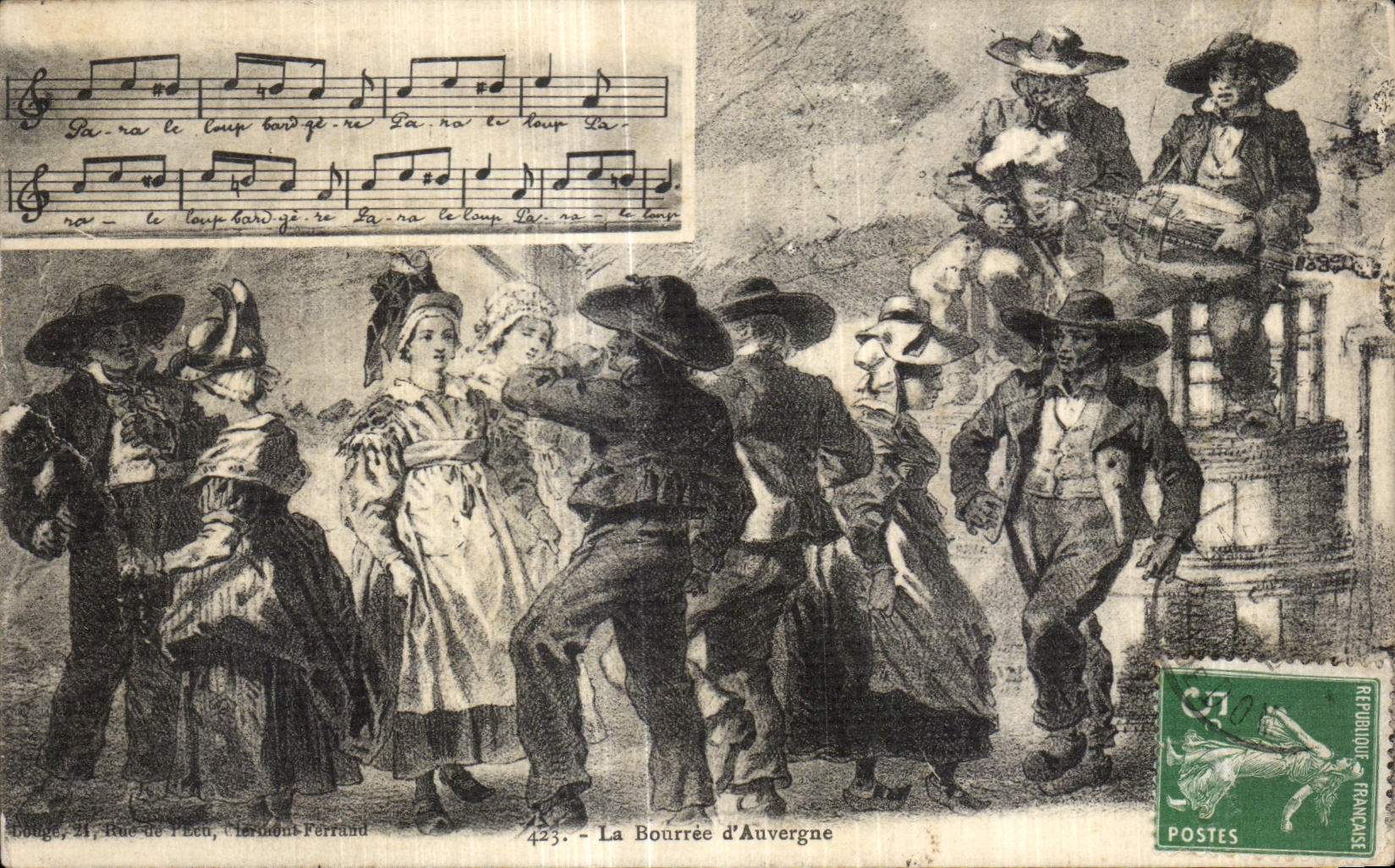 La Bourrée d'Auvergne — 423 — Éditeur Lermont-Ferrand