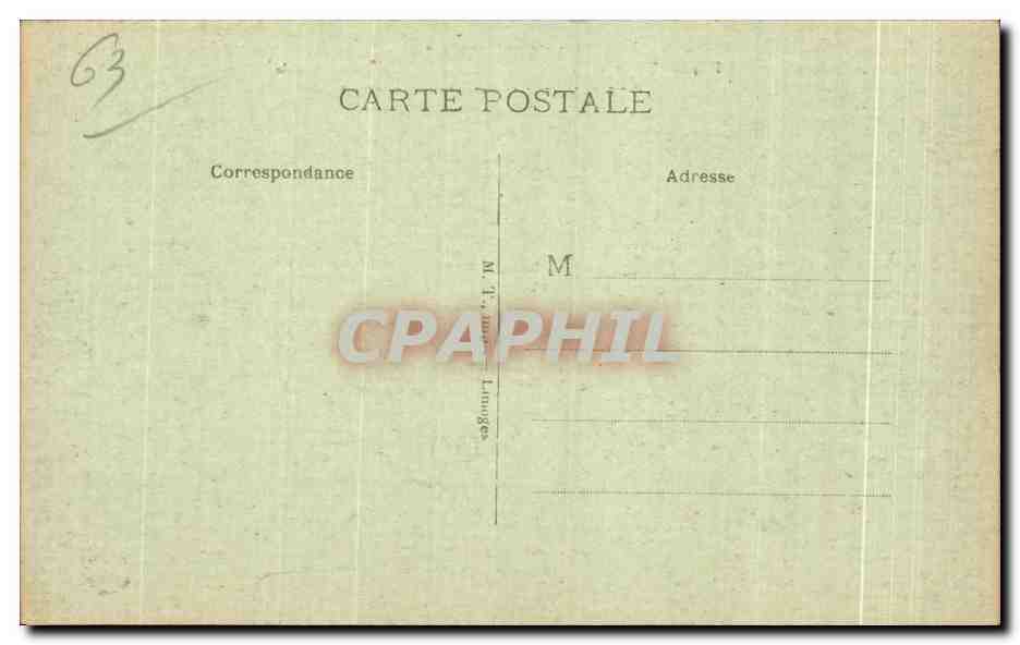 CPA La Bourboule Vue generale prise de la laiterie du Mont Sans souci  — Rückseite