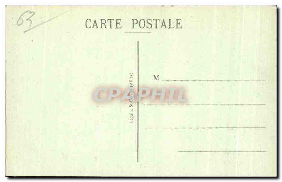 CPA L Auvergne Illustree La Bourboule Place du jet d Eau et la Roche des Fees — Rückseite