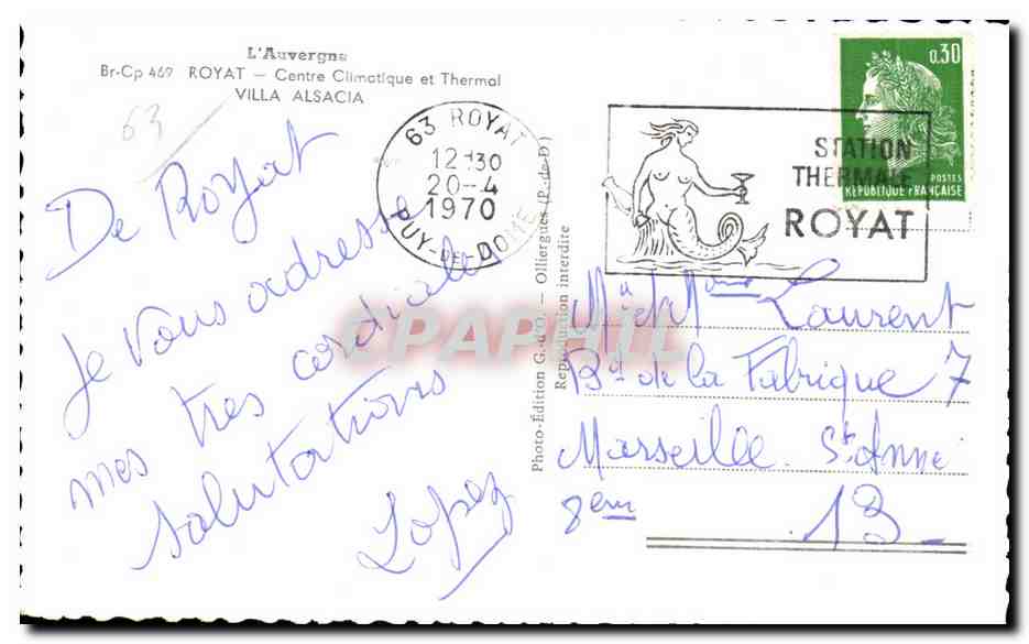 Villa Alsacia — Royat — Photo-édition G.d'O — Back