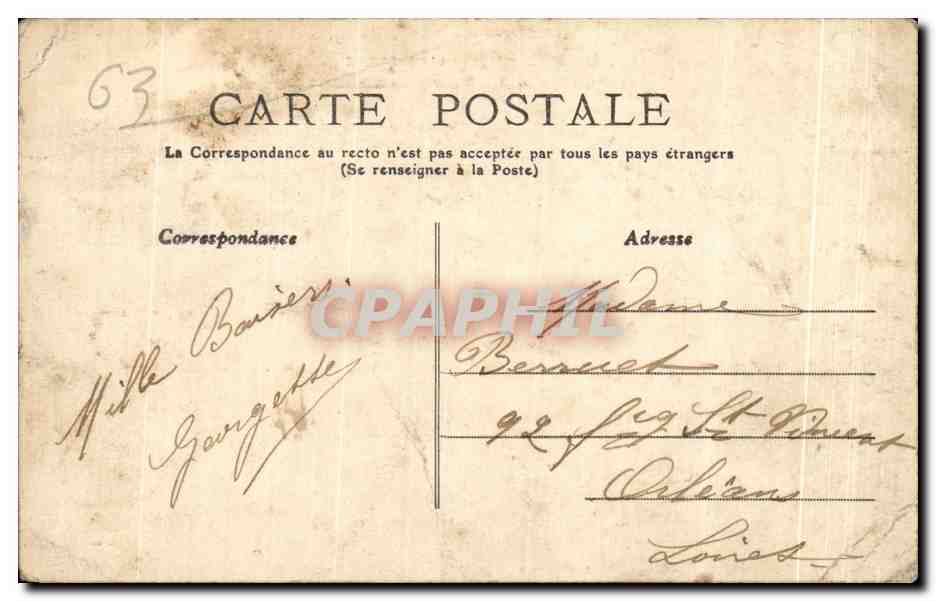 CPA L Auvergne Royat Le Kursaal et L Eglise — Rückseite
