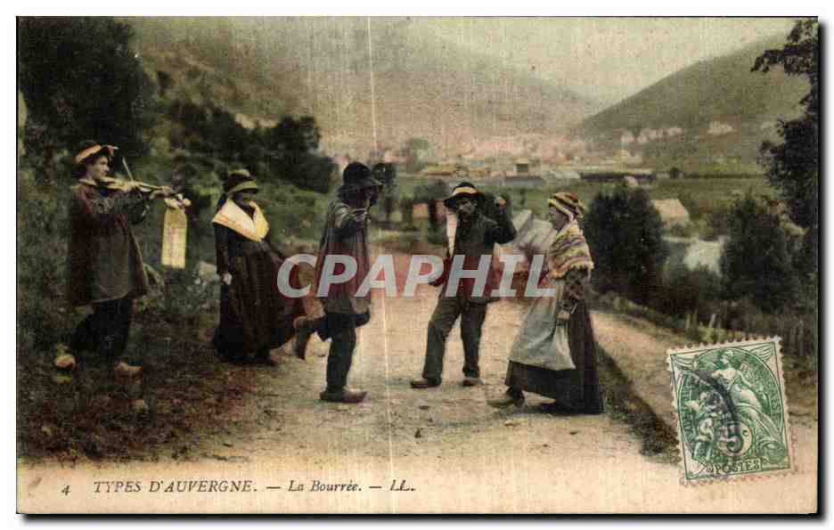 Types d'Auvergne — La Bourrée — LL.