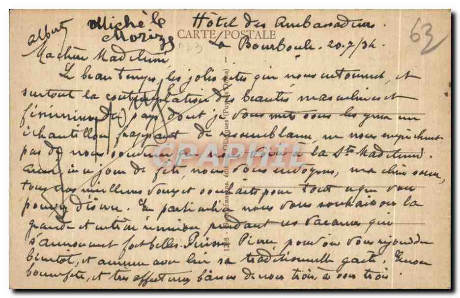 L'Auvergne — Couple amoureux — G.D.G. — Reverso