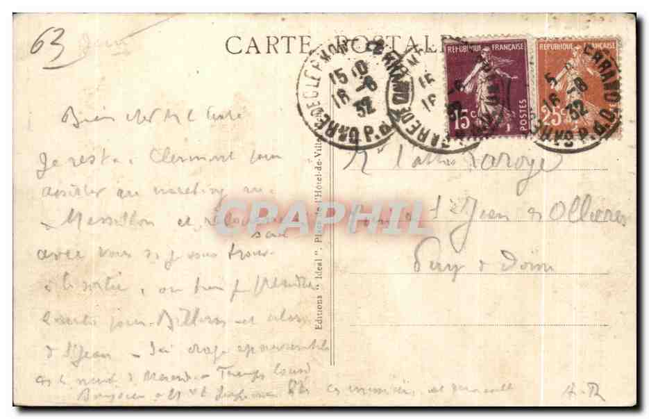 CPA Royat les Bains L Eglise et le Fontaine — Rückseite